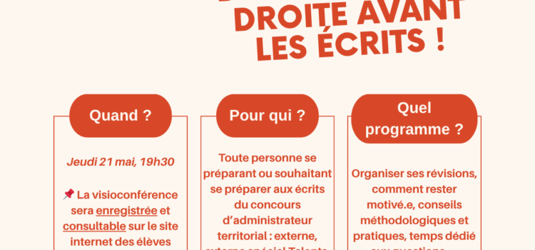 Concours d&rsquo;administrateur territorial – Visio de préparation des écrits